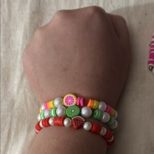 Colorful Beaded Fruit Bracelets
